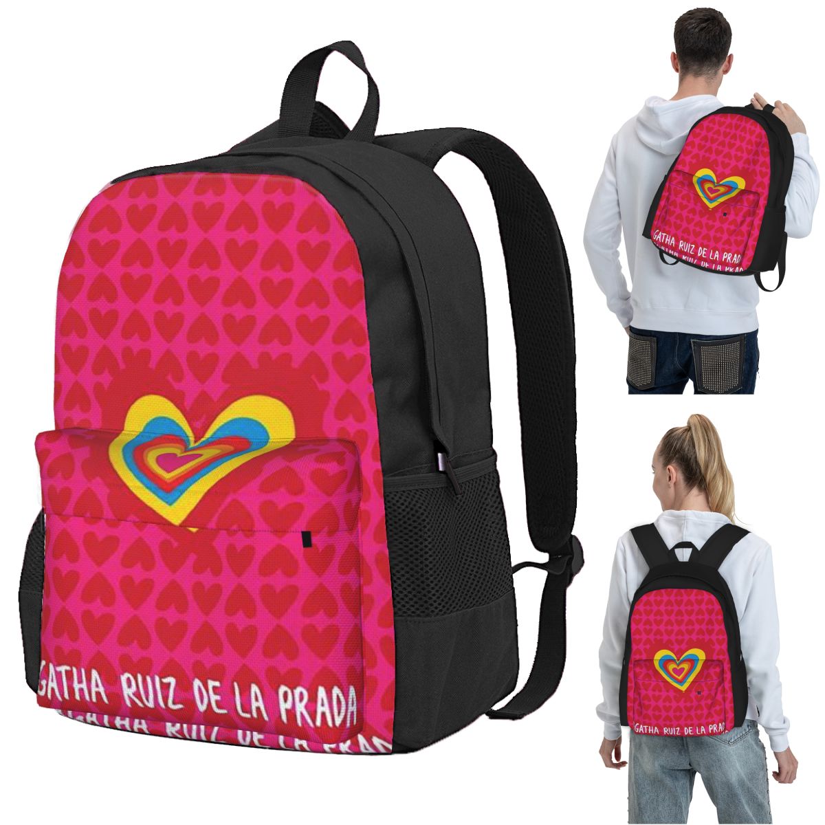 Women Bags Prada - Agatha Ruiz-De La-Prada Pattern Backpack Student