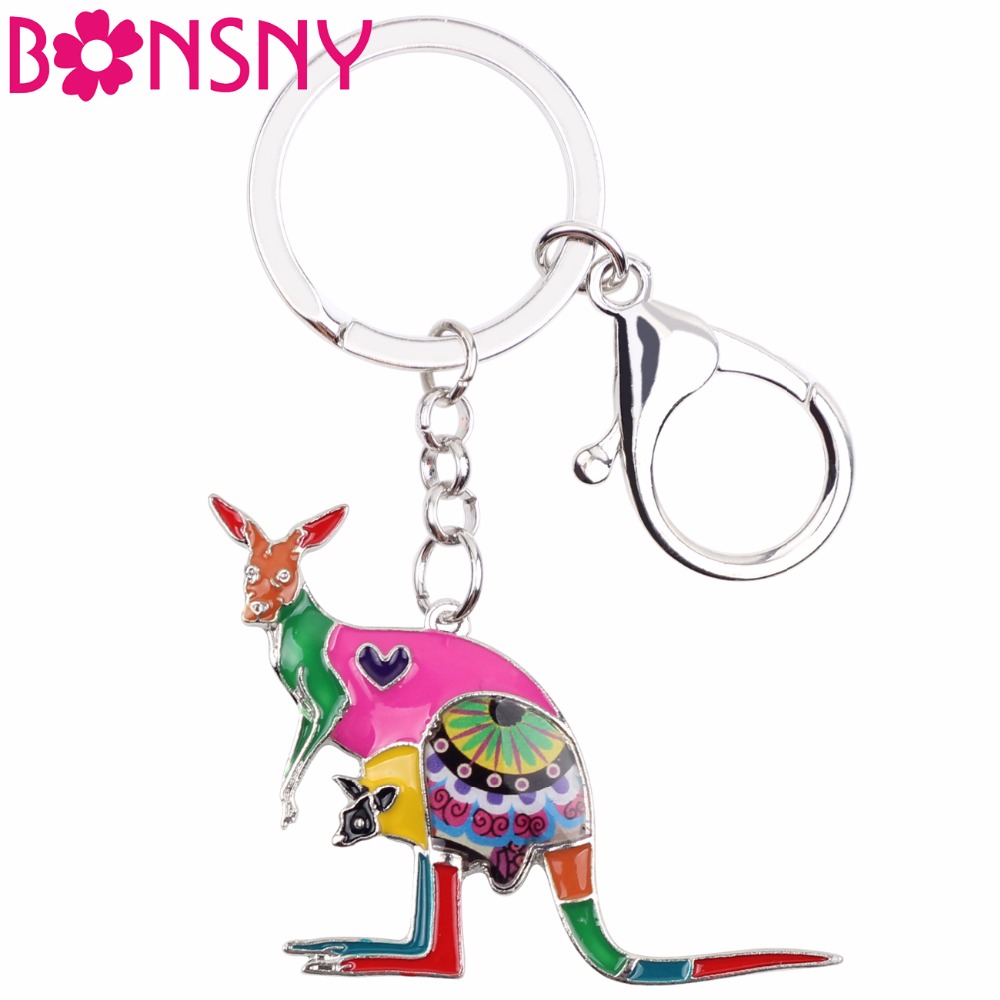 Women Bags Australia - Bonsny Enamel Floral Australia Kangaroos Key
