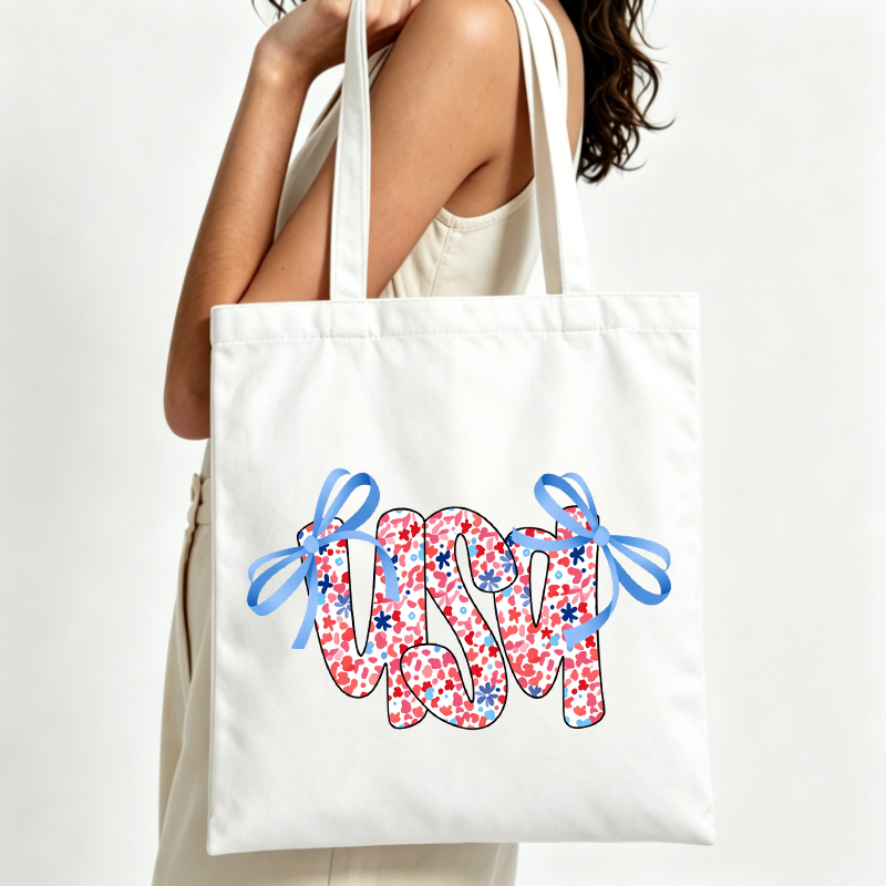 Women Bags Usa - USA letter print canvas tote bag