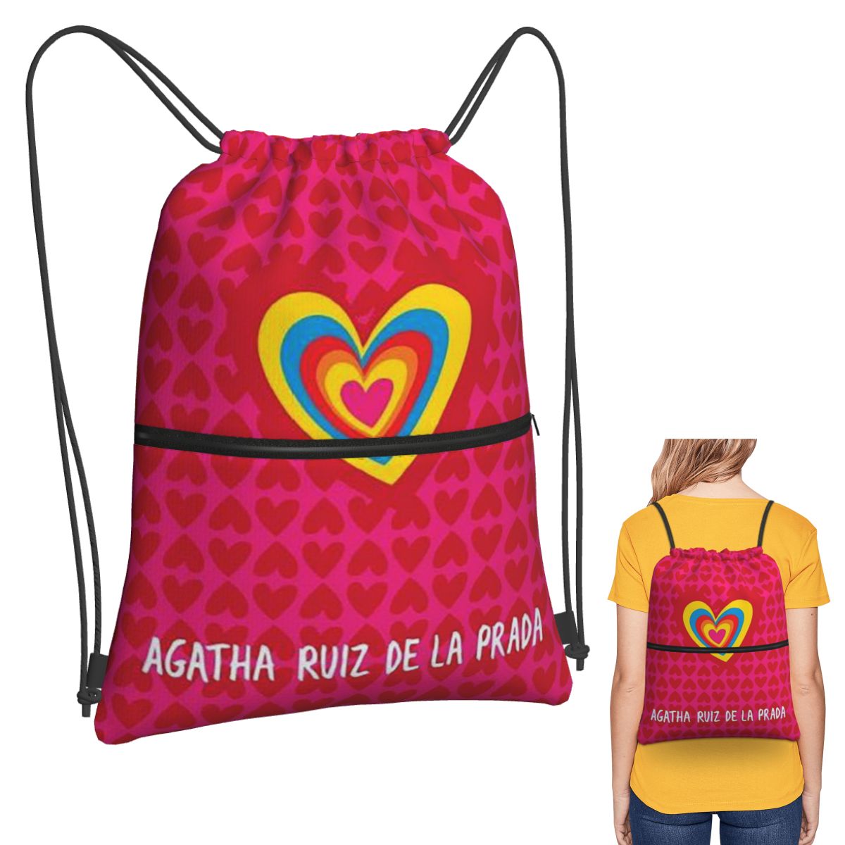 Women Bags Prada - Agatha Ruiz-De La-Prada Pattern Backpacks Portable
