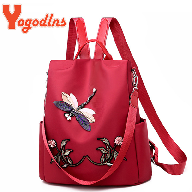 Women Bags H&M - Yogodlns Fashion Embroidery Backpack Women Waterproof