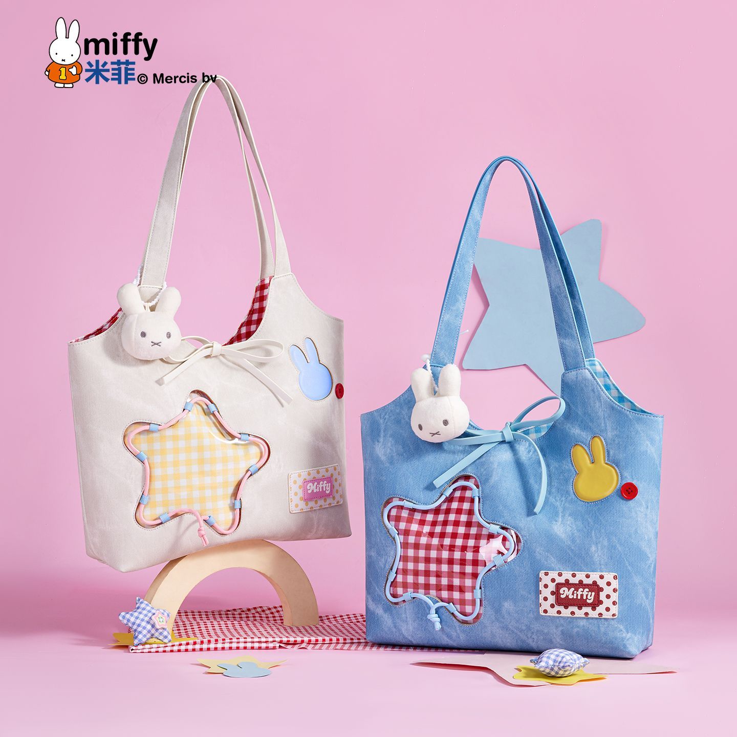Top Handle Structured - Miffy Kawaii Cartoon Licensed Shoulder Tote