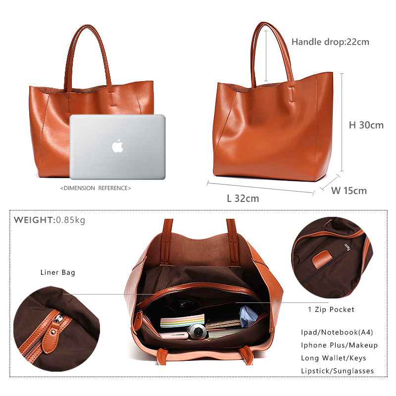 Minimalist Big Tote Bag Women  - Women Bags Work recension och pris