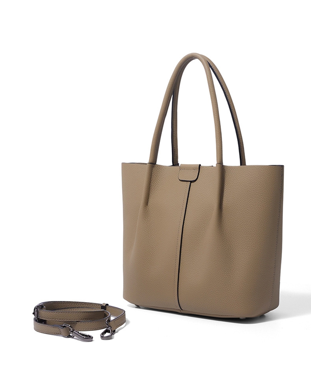 Textured Genuine Leather Handb - Top Handle Structured recension och pris