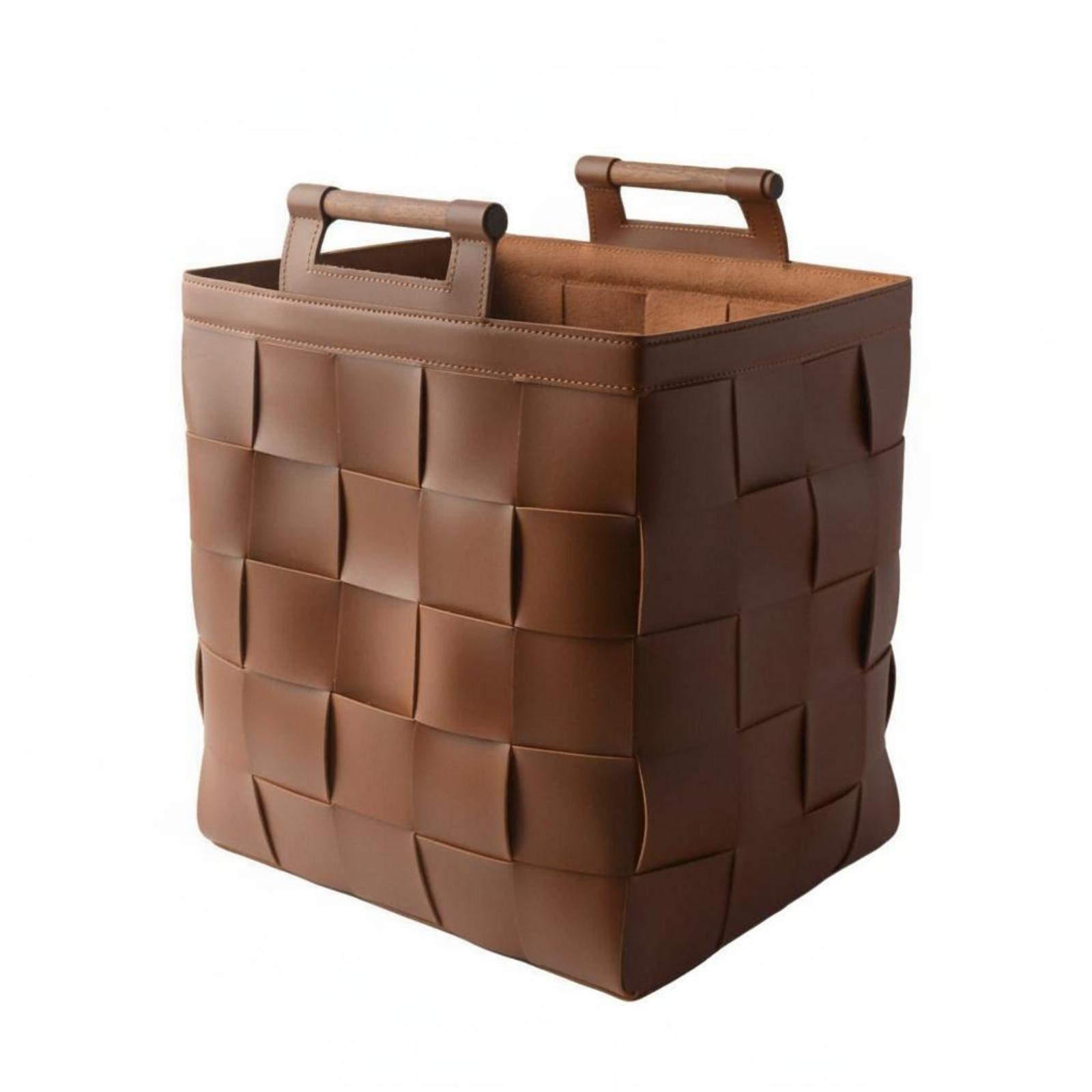 Woven Leather Basket Rigid Str - Top Handle Structured recension och pris