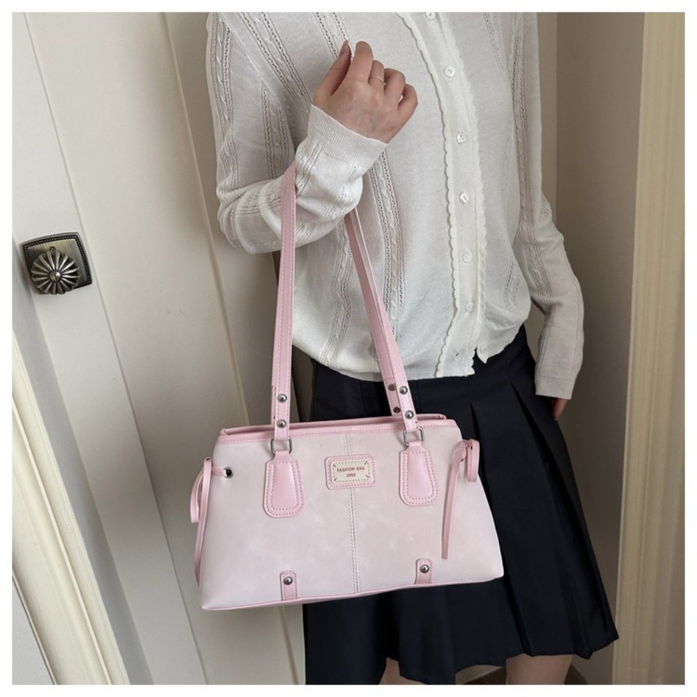 Korean Style Faux Leather Tote - Top Handle Structured recension och pris