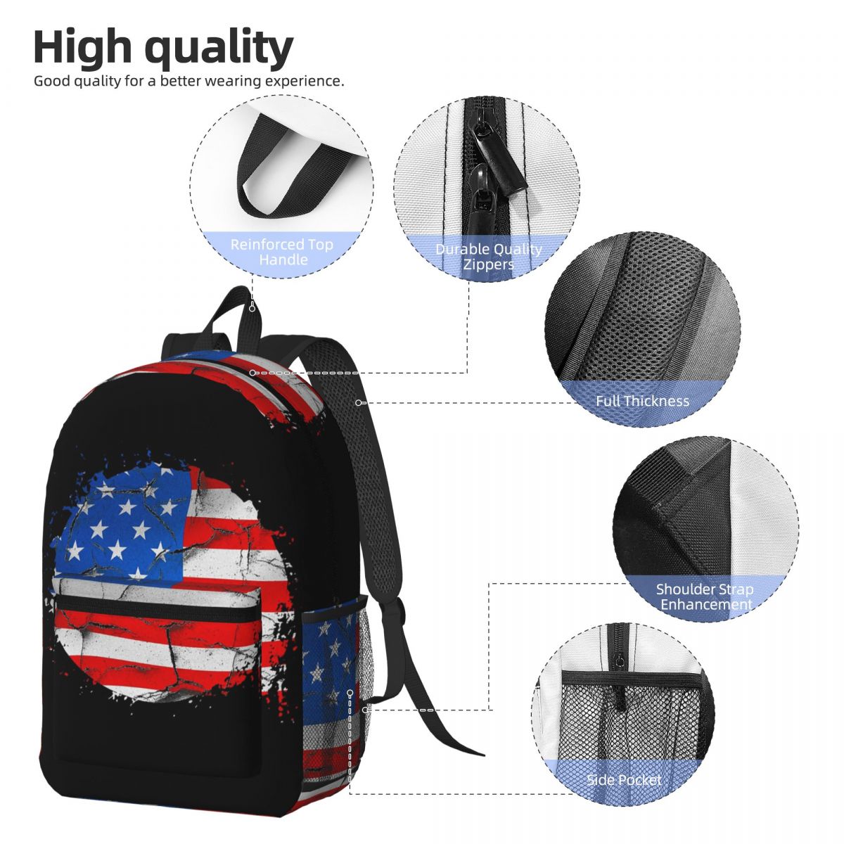 USA America American Flag Back - Women Bags Usa recension och pris