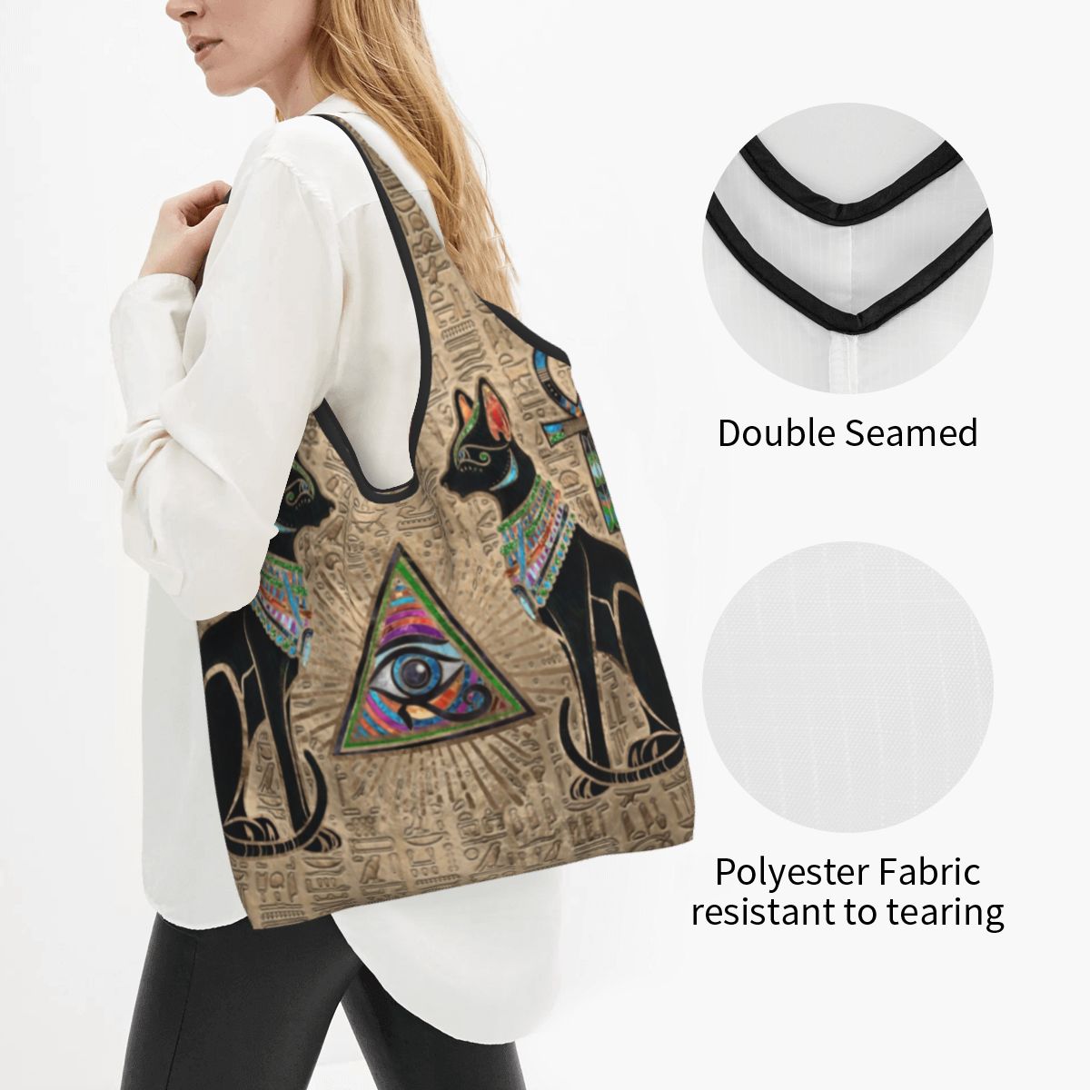 Custom Reusable Egyptian Cats  - Women Bags Egypt recension och pris