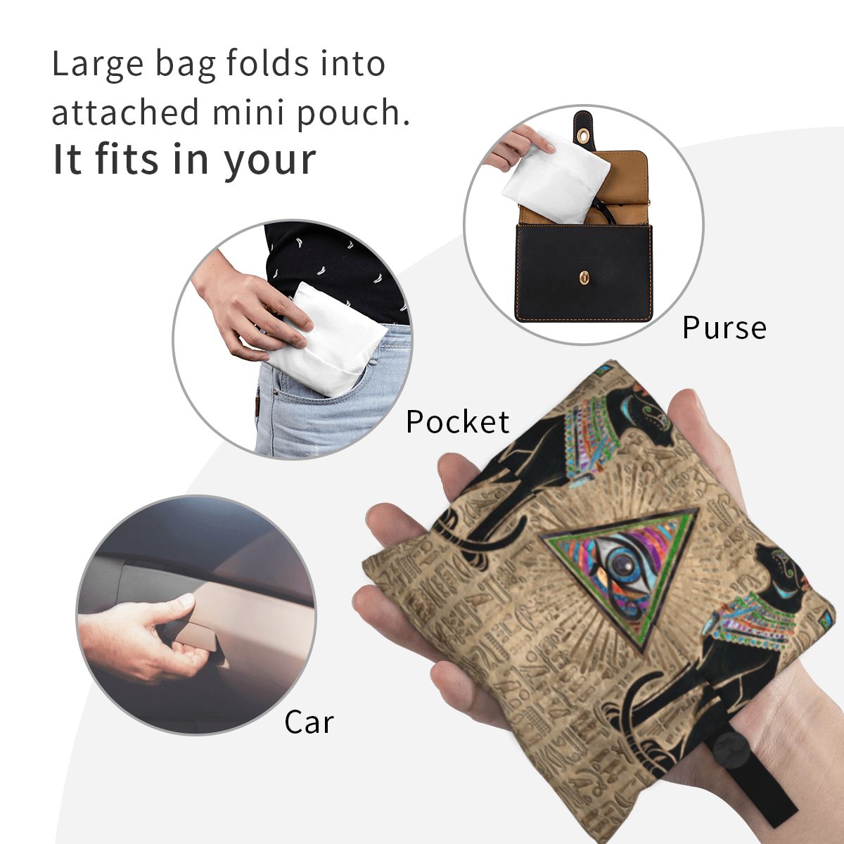 Custom Reusable Egyptian Cats  - Women Bags Egypt recension och pris