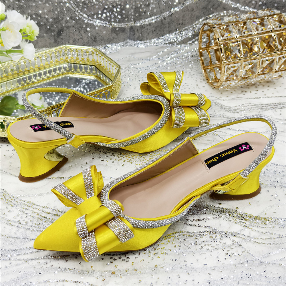 Elegant Yellow Satin Rhineston - Women Bags For Wedding recension och pris