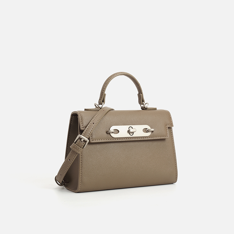 Women Taupe Saffiano Leather T - Top Handle Structured recension och pris