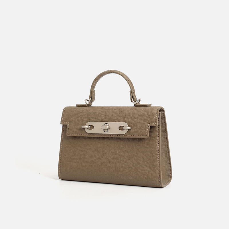 Women Taupe Saffiano Leather T - Top Handle Structured recension och pris